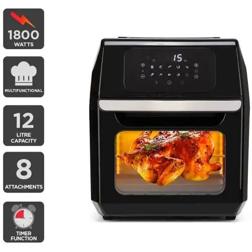 Фурна с горещ въздух 3 в 1, 12 литра, 1800W, Royal Swiss Air Oven, цвят - черен