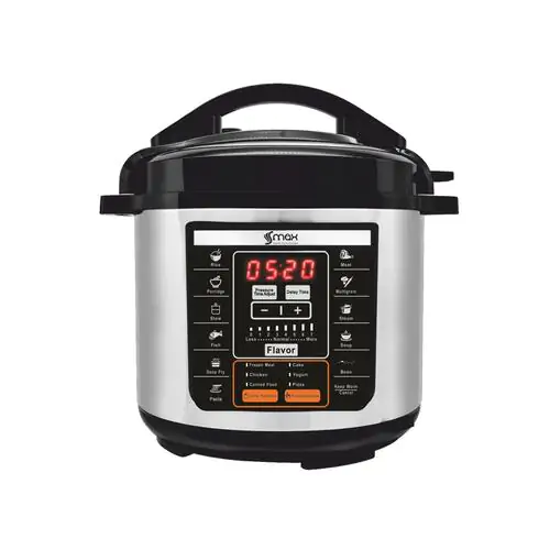 Мултикукър под налягане S MAX GERMANY 1500W, 8 литра с Tаймер и 12 програми, LCD дисплей, Металик