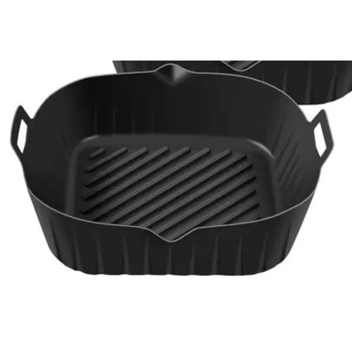 Квадратна силиконова тавичка 17.5 см. черна за печене в Air Fryer топлоустойчива за многократна употреба