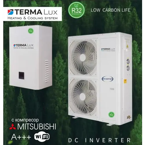 Сплит Термопомпа Mitsubishi компресор А+++ въздух/вода 18 KW 380V  Инверторна WI-FI до -25°